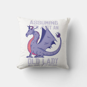 Coussin Citation de la vieille dame Dragon