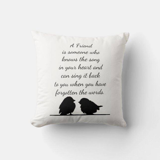 Coussin Citation de l'ami Chanson dans votre coeur et les  (Recto)