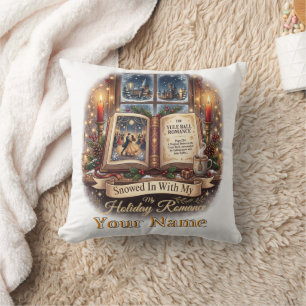 Coussin Citation de livre sur la romance des vacances enne