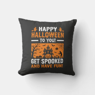 Coussin Citation de maison hantée effrayante pour Hallowee