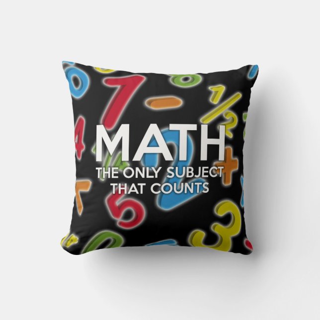 Coussin Citation de maths drôle Le seul sujet qui compte (Recto)