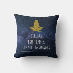 Coussin Citation de méditation Silence Zen Yoga Night Star