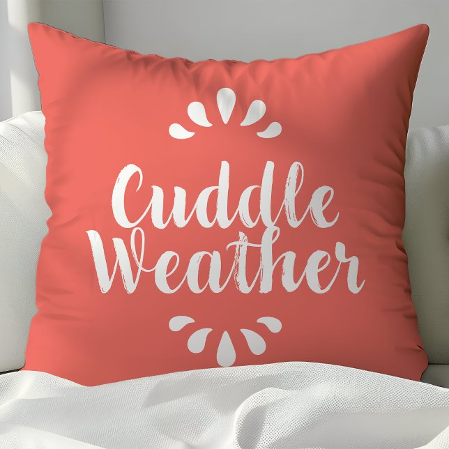 Coussin Citation de météo câline corail (Créateur téléchargé)
