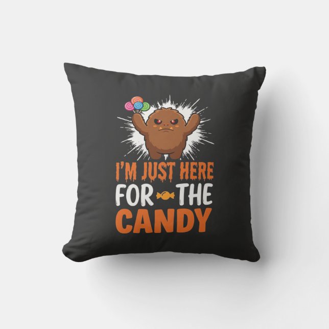 Coussin Citation de monstre de bonbons d'Halloween Design (Recto)