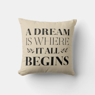 Coussin Citation de motivation de rêve, Attitude de réussi