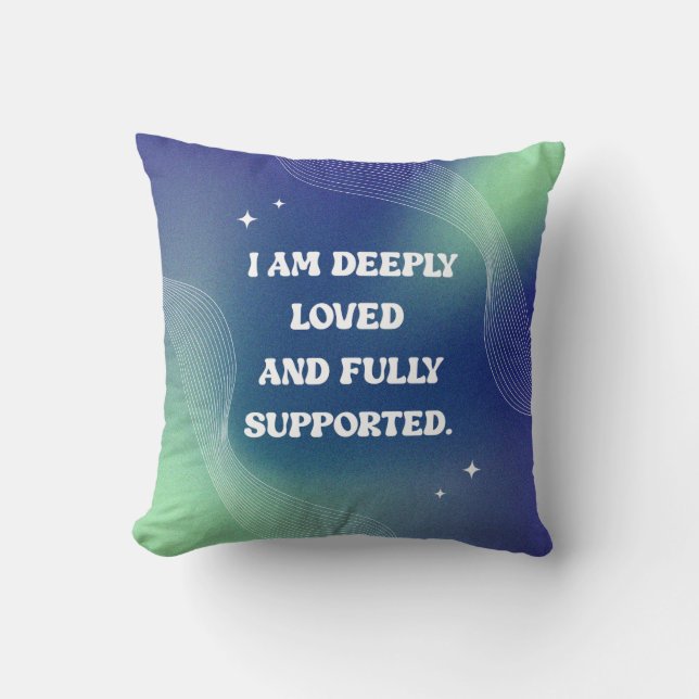 Coussin Citation de motivation et d'amour de soi, Inspiran (Recto)