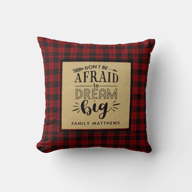 Coussin Citation de motivation inspirée Lumberjack Buffalo (Recto)