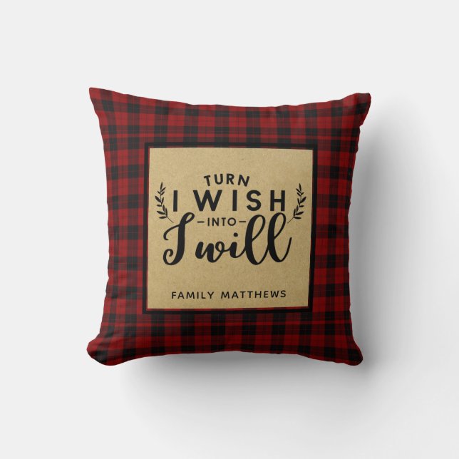 Coussin Citation de motivation inspirée Lumberjack Buffalo (Recto)