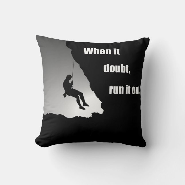 Coussin Citation de motivation pour l'escalade rock (Recto)