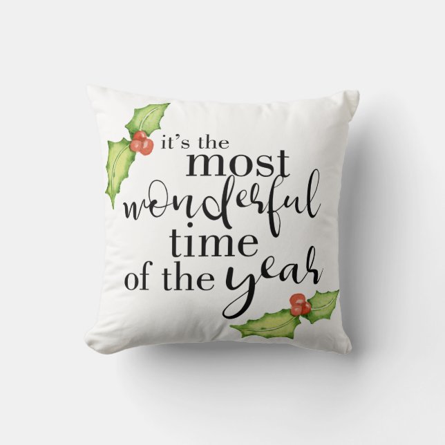 Coussin Citation de Noël du meilleur moment de l'année (Recto)
