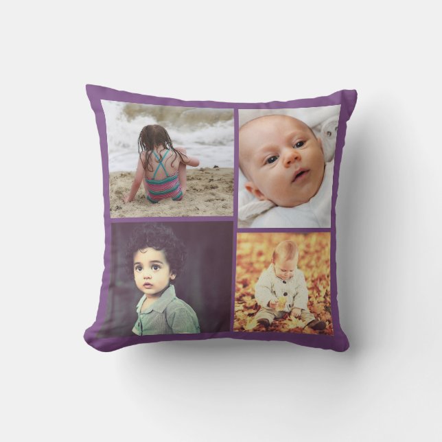 Coussin Citation de nom personnalisée et photo (Recto)