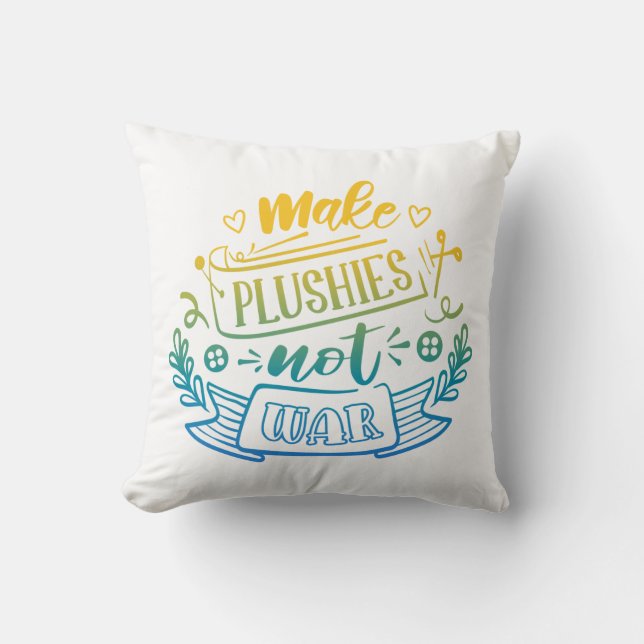 Coussin Citation de paix de dégradé bleu jaune pour les fa (Recto)