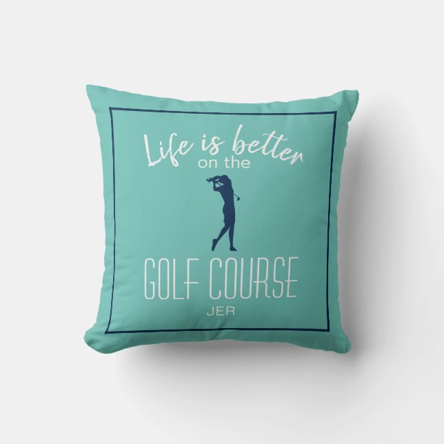 Coussin Citation de parcours de golf pour golfeuse Madame  (Recto)