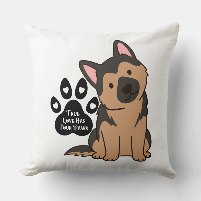 Coussin Citation de patte de chiot berger allemand mignon (Recto)
