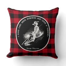 Citation de pêche Plaid de buffle noir et rouge