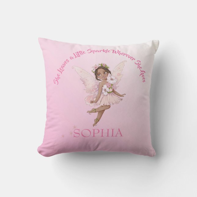Coussin Citation de pépinière jolie poil rose rose foncé (Recto)