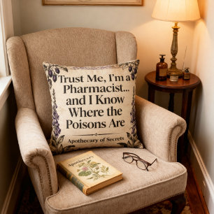 Coussin Citation de pharmacien d'apothicairerie botanique