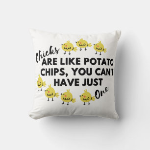 Coussin Citation de poulet drôle : Les poussins sont comme