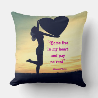 Coussin citation de Samuel Lover cœur amour inspiration Ca