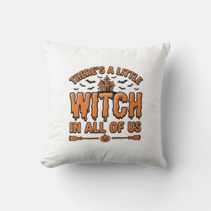 Coussin Citation de sorcière d'Halloween Design vectoriel 