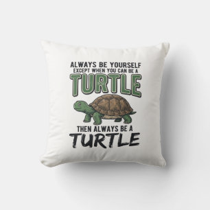 Coussin Citation de Tortue Drôle Design Vectoriel Vintage_