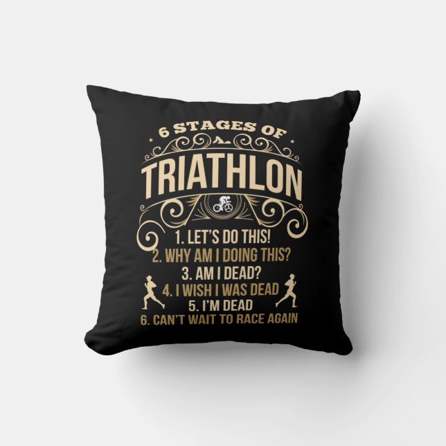 Coussin Citation de triathlon fou (Recto)