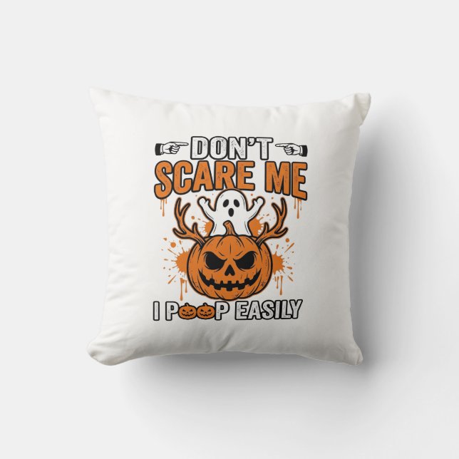 Coussin Citation de vecteur de citrouille de fantôme drôle (Recto)