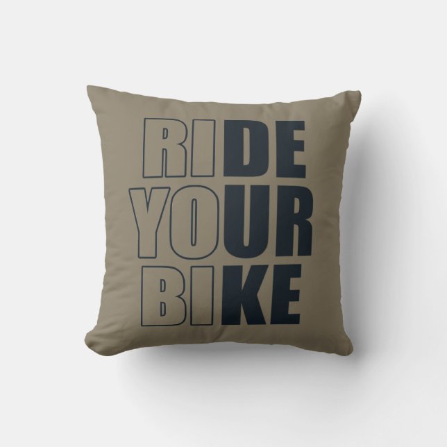 Coussin Citation de VTT motivationnelle - Cyclisme drôle (Recto)