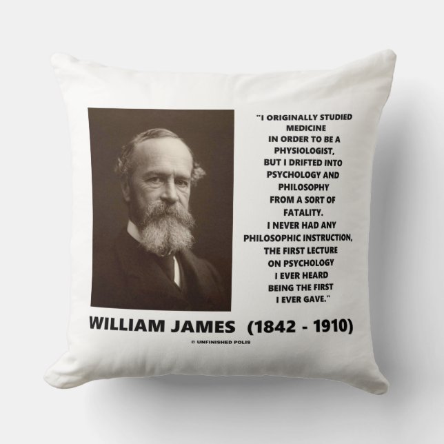 Coussin Citation de William James sur la médecine, la psyc (Recto)