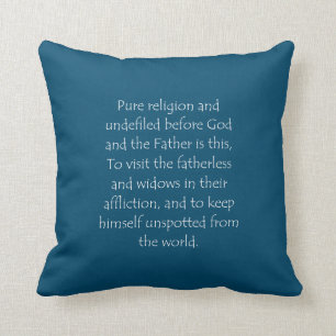 Coussin Citation d'écriture James 1 27
