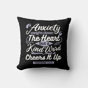 Coussin Citation d'encouragement chrétien – Anxiété et gen