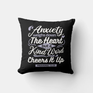 Coussin Citation d'encouragement chrétien – Anxiété et gen