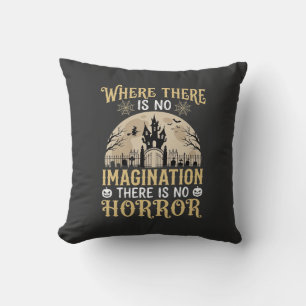 Coussin Citation d'horreur d'Halloween Château hanté Imagi