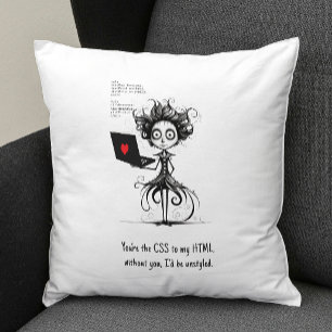 Coussin Citation d'Humour mignon Nerd Funny Valentines Jou