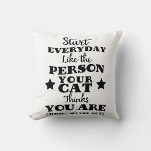 Coussin Citation drôle de chat domestique