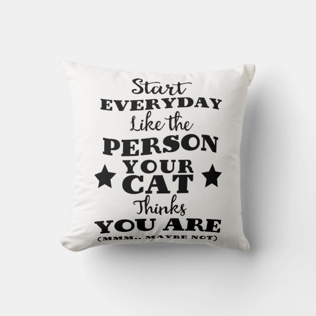 Coussin Citation drôle de chat domestique (Recto)