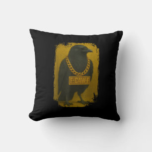 Coussin Citation drôle de corbeau F-Caw-F Corbeau Oiseau H