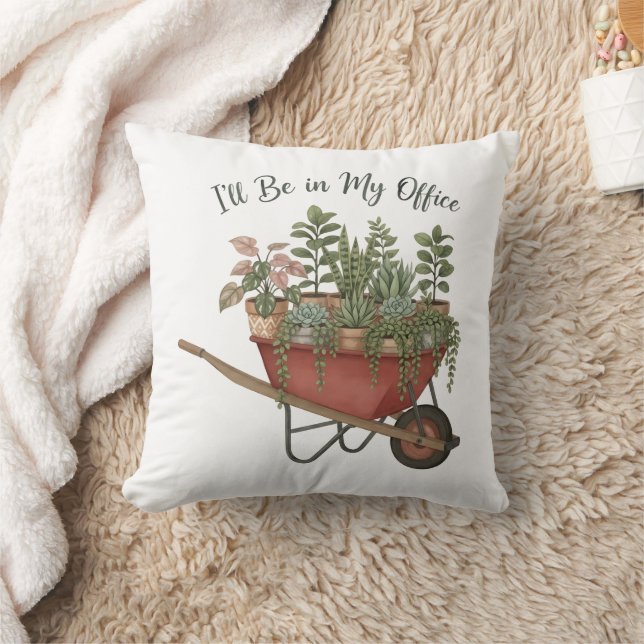 Coussin Citation drôle de l'amant de plantes de bureau « J (Couverture)
