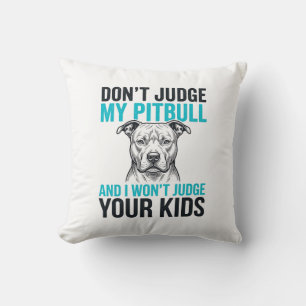 Coussin Citation drôle de Pitbull Gravure vintage Design d