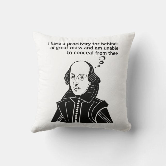 Coussin Citation drôle de Shakespeare (Verso)