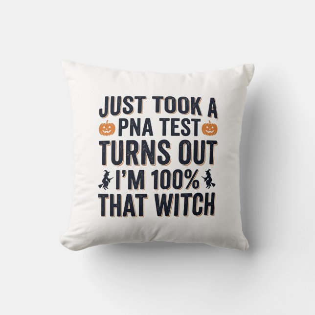 Coussin Citation drôle de sorcière pour Halloween Vector D (Recto)