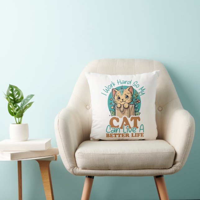 Coussin Citation drôle pour amateur de chats Graphique de  (Chaise)