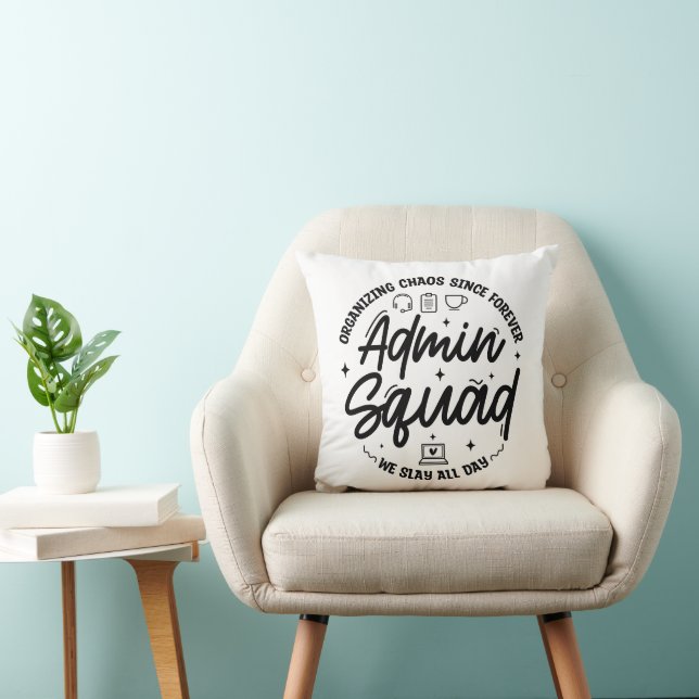Coussin Citation drôle pour l'organisation du chaos Admin  (Chaise)