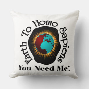 Coussin Citation du Jour des terres Terre vers Sapiens Hom