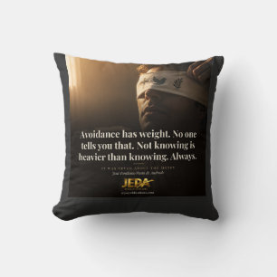 Coussin Citation du livre Éviter a du poids