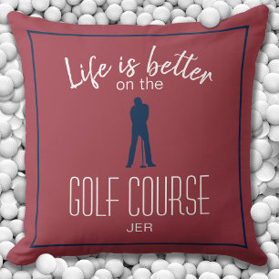 Coussin Citation du terrain de golf de Golfer Monogramme R