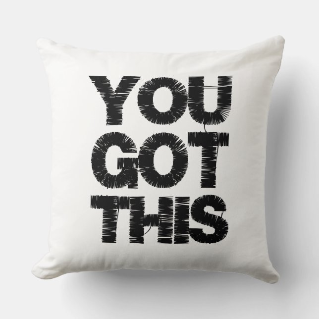 Coussin Citation en noir et blanc Motivational Vous avez o (Recto)