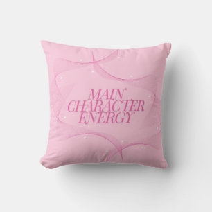 Coussin Citation Énergie de Personnage Principal Rose