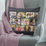 Coussin Citation Famille et amis 12 Photo Collage Ardoise<br><div class="desc">Créez votre propre coussin photo avec 12 de vos photos préférées. Le design a une citation manuscrite élégante qui dit "famille & amis font le parfait mélange" et vous pouvez modifier ceci si vous le souhaitez. Le modèle photo est aménagé pour vous permettre d'ajouter vos propres photos, disposées dans une...</div>