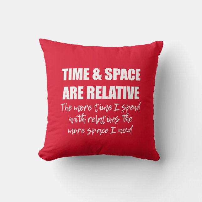 Coussin Citation Famille Funny Science Typographie Rouge (Recto)